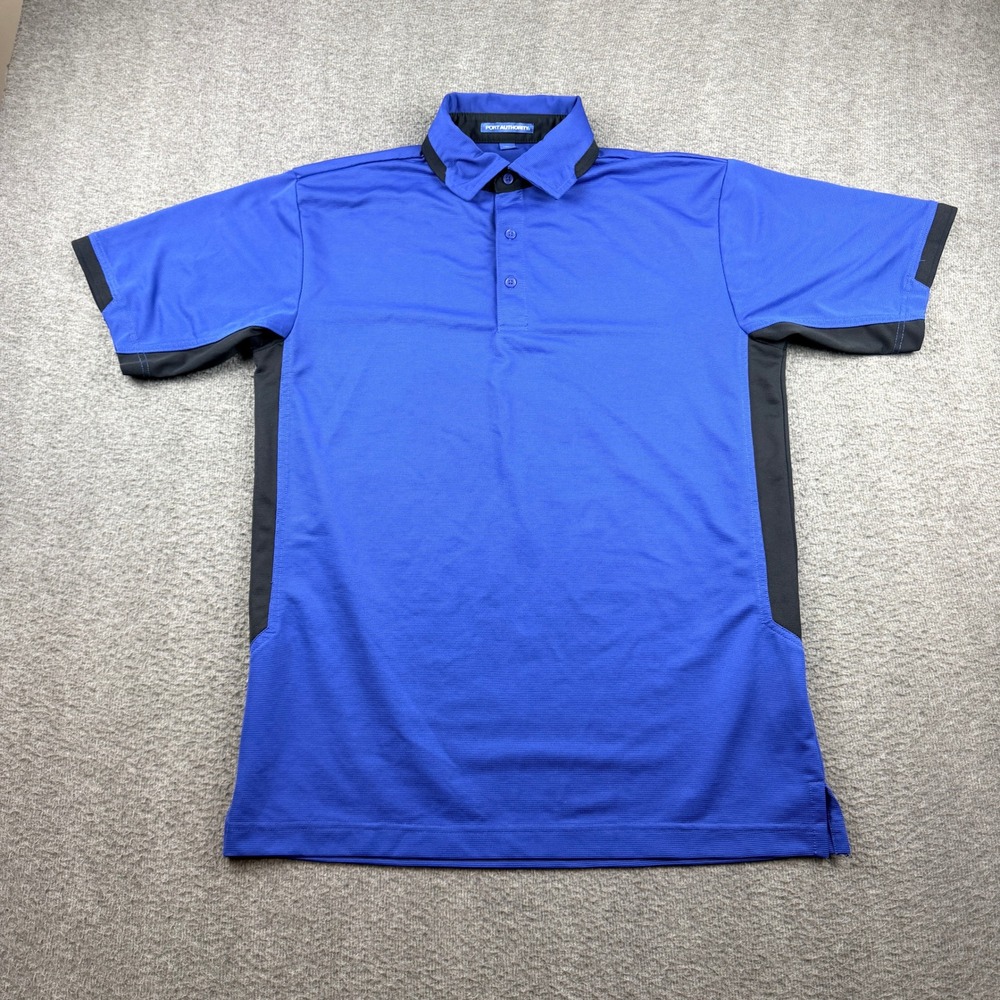 Port Authority Men's M Medium Polo Shirt Royal Blue Black Golf Sport K547